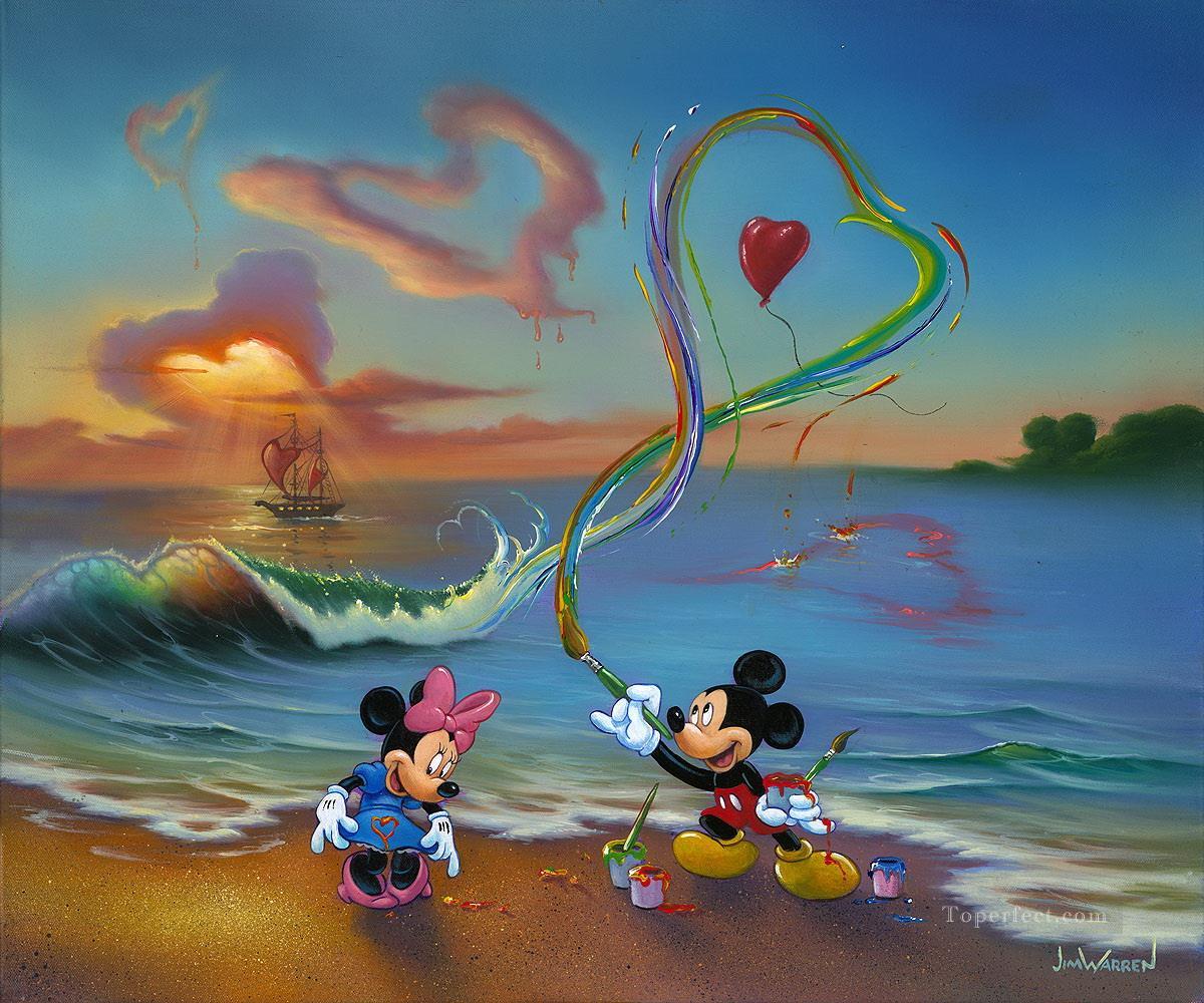 JW Mickey The Hopeless Dibujos animados románticos para niños Pintura al óleo